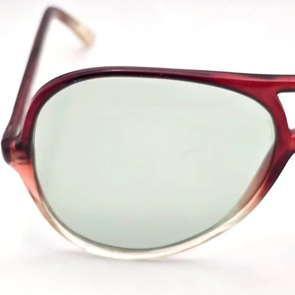 VTG Aviator Sunglasses Gradient Red Frame Oversized Brown Lens Luxury Style - Picture 11 of 15